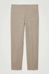 Cos Elasticated Boiled-wool Trousers In Beige