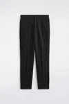 Cos Elasticated Boiled-wool Pants In Black
