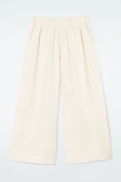 Cos Elasticated Cotton Culottes In Beige