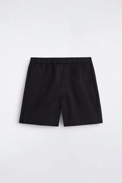 Cos Elasticated Cotton Shorts In Black