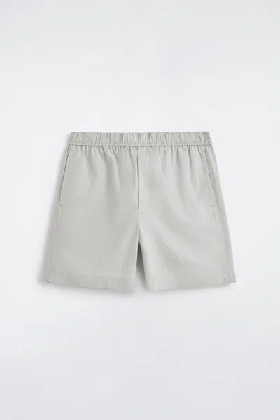 Cos Elasticated Cotton Shorts In Gray
