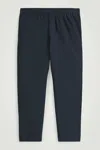Cos Relaxed Pleated Cotton Tapered Trousers In Blue