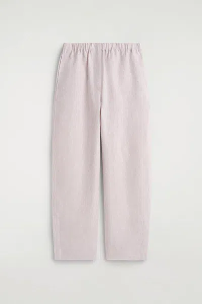 Cos Elasticated Linen Barrel-leg Pants In Pink