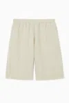 Cos Elasticated Linen Shorts In Beige