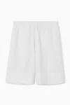 Cos Elasticated Linen Shorts In White
