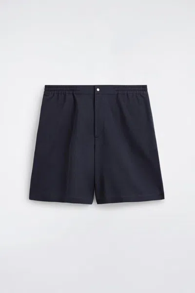 Cos Elasticated Paneled Jersey Shorts In Blue