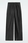 Cos Elasticated Satin Trousers In Black