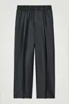 Cos Elasticated Silk Trousers In Grey
