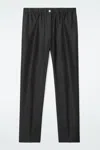 Cos Elasticated Straight-leg Pants In Black