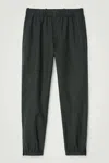 Cos Elasticated Tapered Trousers In Green