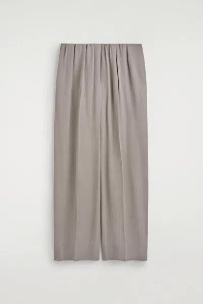 Cos Elasticated Twill Straight-leg Trousers In Pink