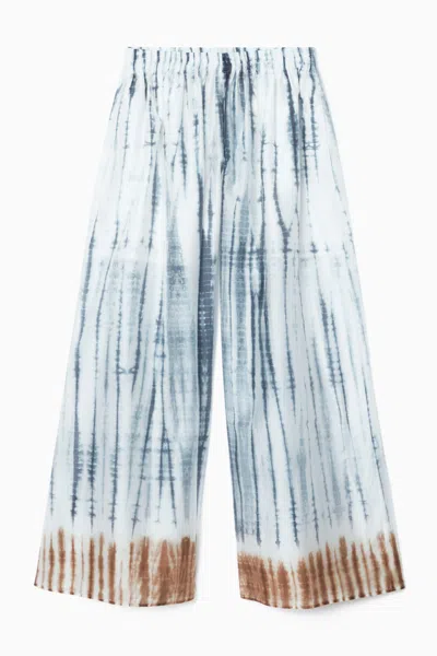 Cos Elasticated Wide-leg Trousers In Beige