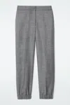 Cos Elasticated Wool-flannel Trousers In Grey In Grey