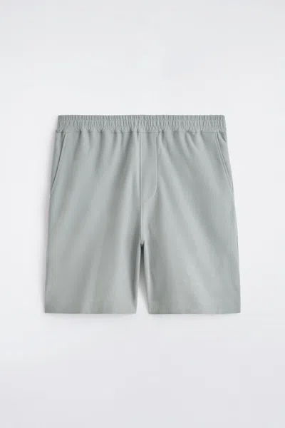 Cos Elasticized Cotton-piqué Shorts In Gray