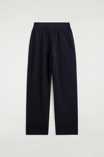 Cos Elasticized Merino Wool Pants In Blue