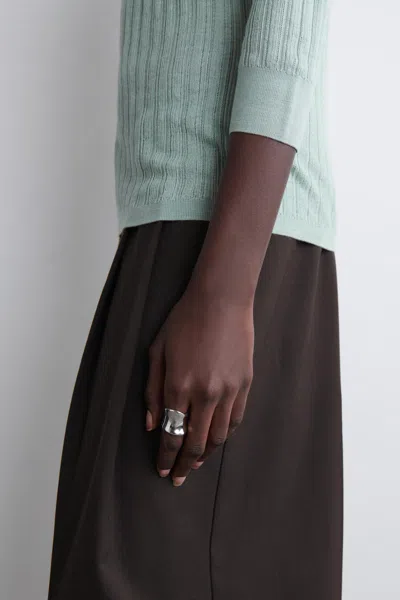Cos Elongated Sculpted Ring In Silver