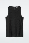 Cos Embellished Houndstooth Top In Black