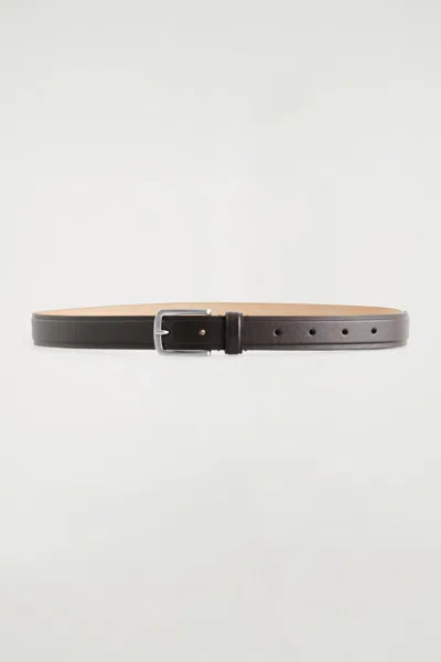 Cos Embossed Leather Belt In Brown