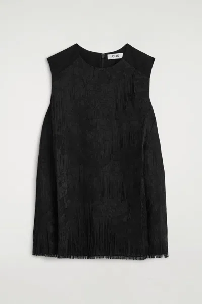 Cos Top Ricamato Con Frange In Nero