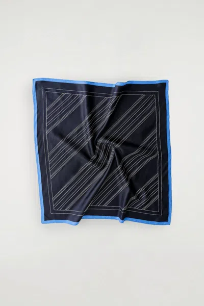 Cos Embroidered Silk Scarf In Blue
