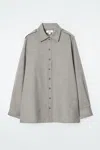 Cos Epaulette-detail Wool Shirt In Grey