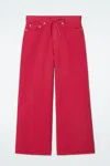 Cos Extra Wide Leg Drawstring Denim Pants In Red