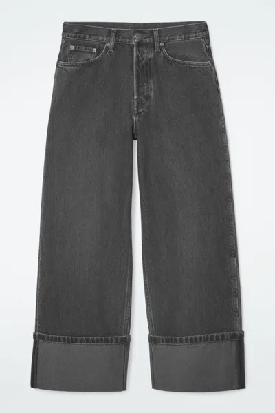 Cos Facade Turn-up Jeans - Straight In Black