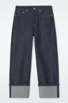 Cos Facade Turn-up Straight-leg Jeans In Blue