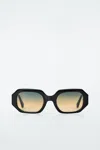Cos Facet Sunglasses - Rectangle In Black