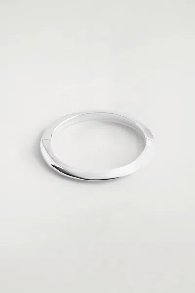 Cos Faceted Bangle In Silver-colored