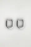 Cos Faceted Huggie Hoop Earrings In Metallic