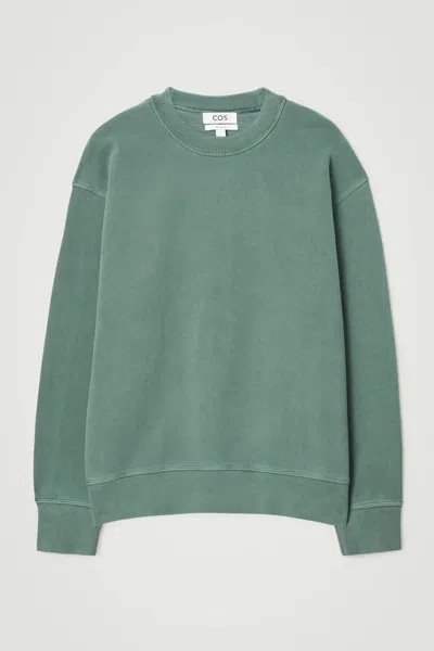 Cos Faded Mock-neck Sweatshirt In Green