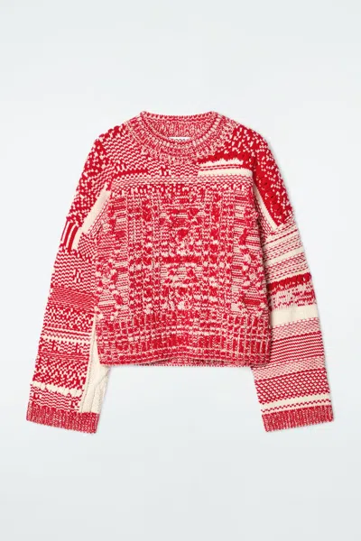 Cos Fair Isle Wool And Cashmere Sweater In Red
