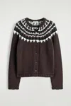 Cos Fair Isle Wool-cashmere Cardigan In Brown