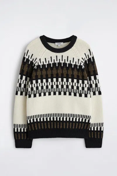 Cos Fair Isle Wool-cashmere Jumper In Neutral