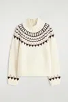 Cos Fair Isle Wool-cashmere Sweater In White