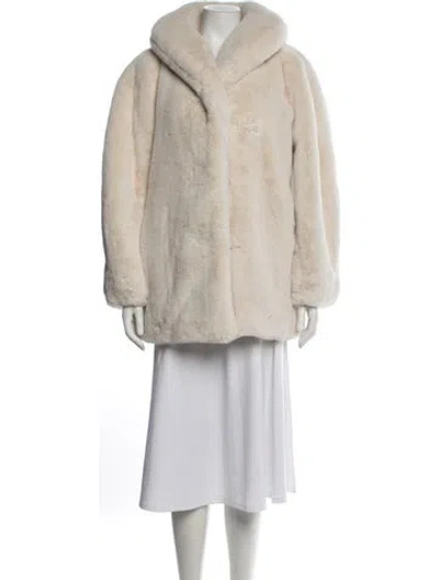 Pre-owned Cos Faux Fur Faux Fur Jacket In Neutrals