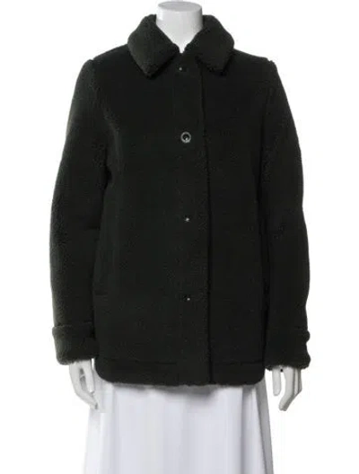 Pre-owned Cos Faux Fur Jacket In Green