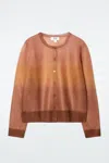 Cos Sheer Fine-knit Cardigan In Beige
