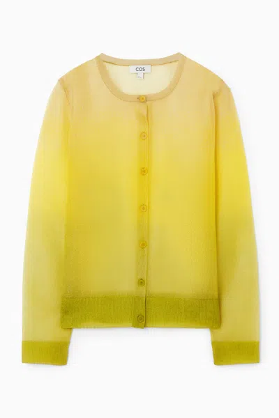 Cos Fine-knit Ombre Cardigan In Yellow