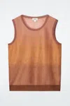 Cos Fine-knit Ombre Tank Top In Beige