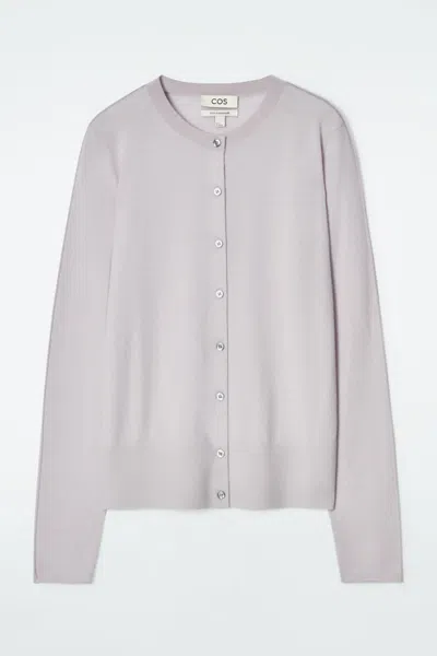 Cos Fine Pure Cashmere Cardigan In Purple