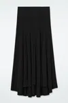 Cos Flared Asymmetric Midi Skirt In Black