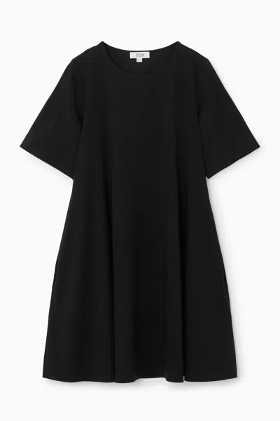 Cos Flared Mini T-shirt Dress In Black