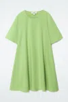 Cos Flared Mini T-shirt Dress In Green