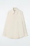 Cos Flecked Cotton Shirt In White