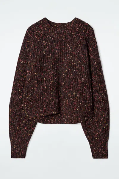 Cos Flecked Merino Wool Jumper In Brown