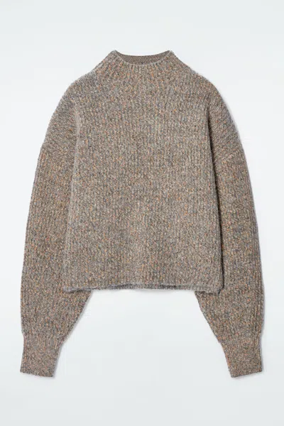 Cos Flecked Turtleneck Jumper In Orange