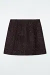 Cos Flecked Wool-blend Mini Skirt In Black