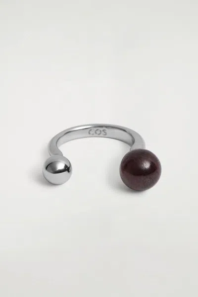 Cos Floating Garnet Ring In Brown